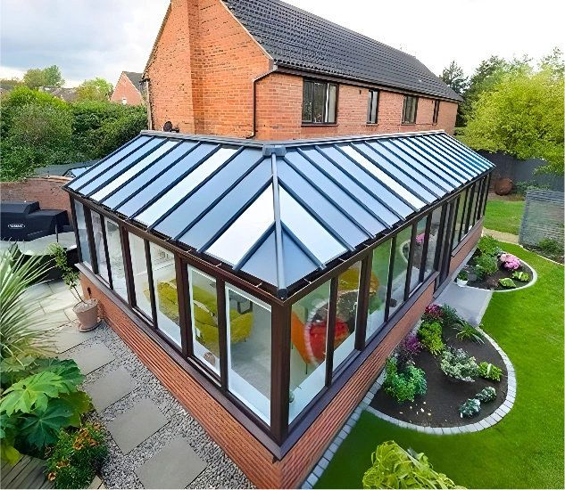 building with Wraparound Extension